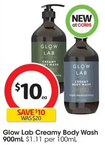 Coles Glow Lab Creamy Body Wash offer