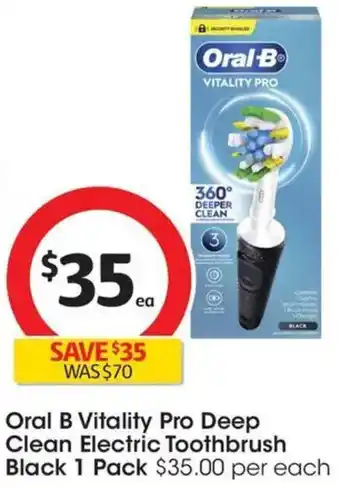 Coles Oral B Vitality Pro Deep Clean Electric Toothbrush Black offer