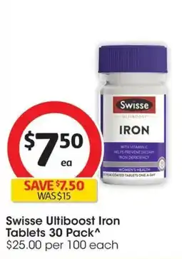 Coles Swisse Ultiboost Iron Tablets offer