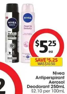 Coles Nivea Antiperspirant Aerosol Deodorant offer