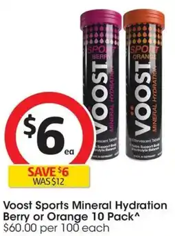 Coles Voost Sports Mineral Hydration Berry or Orange offer