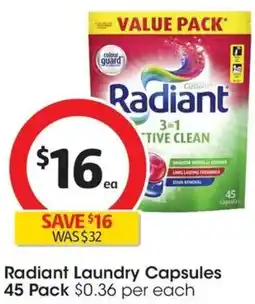 Coles Radiant Laundry Capsules offer