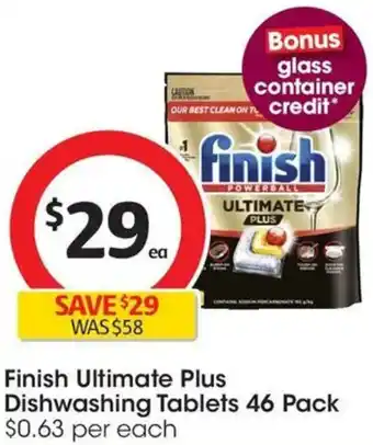 Coles Finish Ultimate Plus Dishwashing Tablets offer