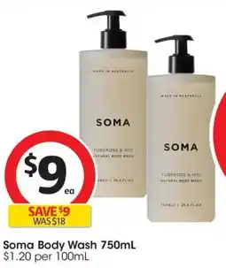 Coles Soma Body Wash offer