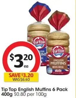 Coles Tip Top English Muffins offer