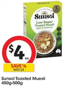 Coles Sunsol Toasted Muesli offer