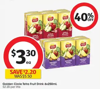 Coles Golden Circle Tetra Fruit Drink offer
