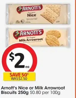 Coles Arnott's Nice or Milk Arrowroot Biscuits offer