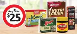 Coles Uncle tobys bega carman's nutri grain vegemite offer