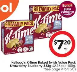 Coles Kellogg's K-Time Baked Twists Value Pack Strawberry Blueberry offer