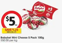 Coles Babybel Mini Cheese 5 Pack offer