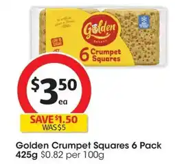Coles Golden Crumpet Squares 6 Pack offer