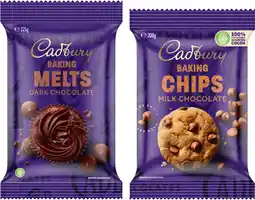 IGA Cadbury Baking Chocolate Chips 200g, Melts 225g or Block 180g Selected Varieties offer