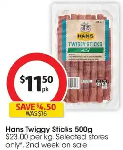 Coles Hans Twiggy Sticks offer