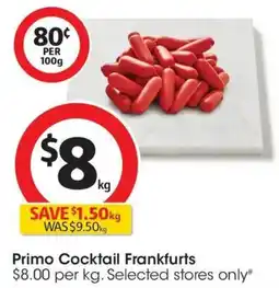 Coles Primo Cocktail Frankfurts offer