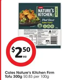 Coles Coles Nature's Kitchen Firm Tofu offer