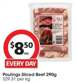 Coles Poulings Sliced Beef offer