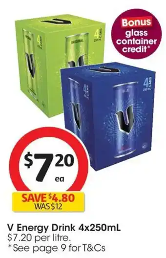 Coles V Energy Drink offer