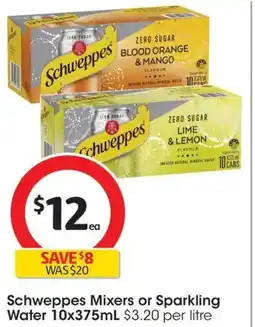 Coles Schweppes Mixers or Sparkling Water offer