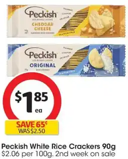 Coles Peckish White Rice Crackers offer