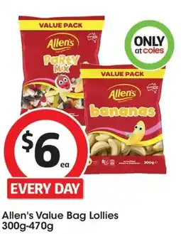Coles Allen's Value Bag Lollies offer