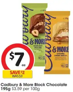 Coles Cadbury & More Block Chocolate offer