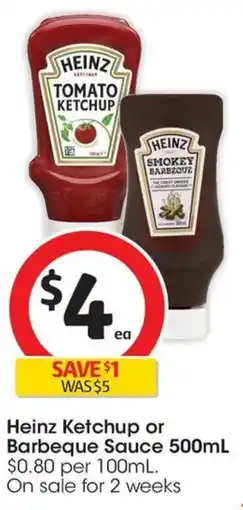 Coles Heinz Ketchup or Barbeque Sauce offer