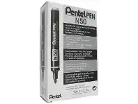 Officeworks Pentel N50 Permanent Markers Black 12 Pack offer