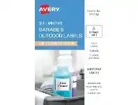 Officeworks Avery Outdoor Self Laminate Rectangle Labels White 8 Pack offer