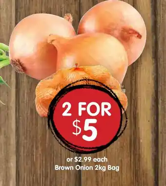 Spudshed Brown Onion 2kg Bag offer