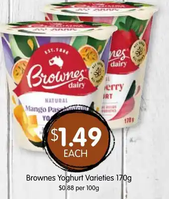 Spudshed Brownes Yoghurt Varieties offer