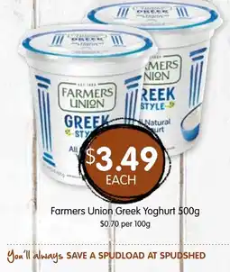 Spudshed Farmers Union Greek Yoghurt offer