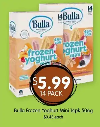 Spudshed Bulla Frozen Yoghurt Mini offer