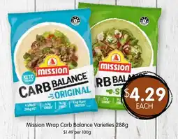 Spudshed Mission Wrap Carb Balance Varieties offer
