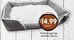 Spudshed Pet Bed Large Size Assorted Colours offer