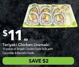 Ritchies Teriyaki Chicken Uramaki offer