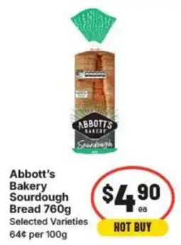 IGA Abbott's Bakery Sourdough Bread offer