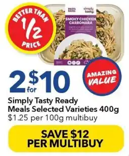 Ritchies Simply Tasty Ready Meals Selected Varieties offer