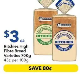 Ritchies Ritchies High Fibre Bread Varieties offer