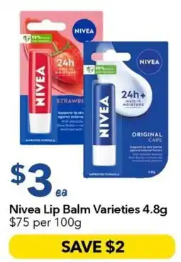 Ritchies Nivea Lip Balm Varieties offer