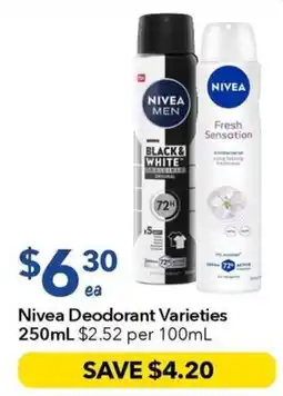Ritchies Nivea Deodorant Varieties offer