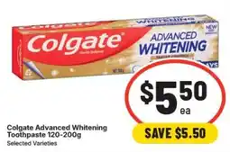 IGA Colgate Advanced Whitening Toothpaste offer