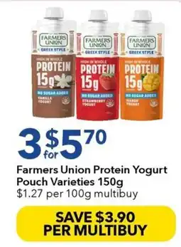 Ritchies Farmers Union Protein Yogurt Pouch Varieties offer