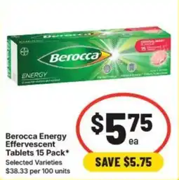 IGA Berocca Energy Effervescent Tablets offer