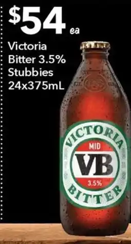 Ritchies Victoria Bitter 3.5% Stubbies offer