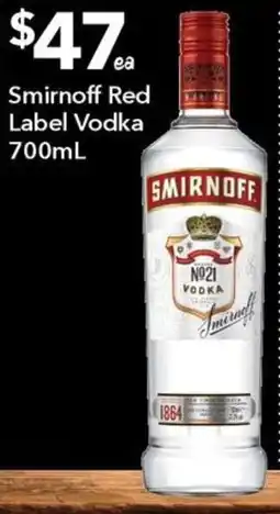 Ritchies Smirnoff Red Label Vodka offer