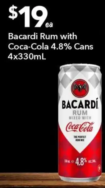 Ritchies Bacardi Rum with Coca-Cola offer