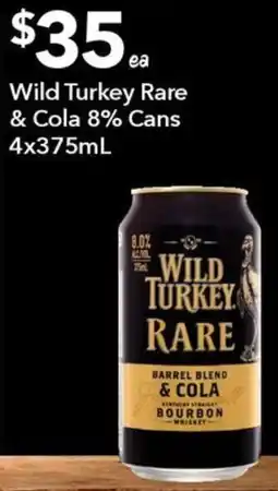 Ritchies Wild Turkey Rare & Cola offer