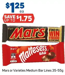 Foodland Mars or Varieties Medium Bar Lines offer