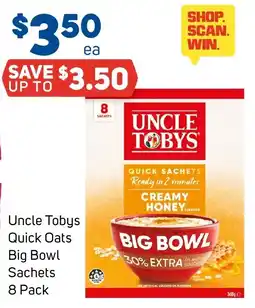 Foodland Uncle Tobys Quick Oats Big Bowl Sachets offer